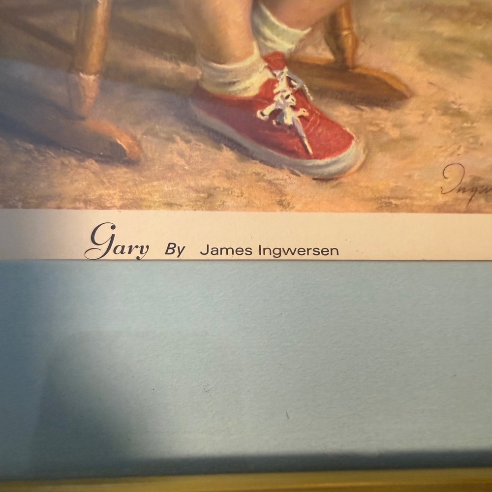 Vintage 1969 James Ingwersen Gary & Gretchen Framed‎ Set of 2 - Picture 12 of 13